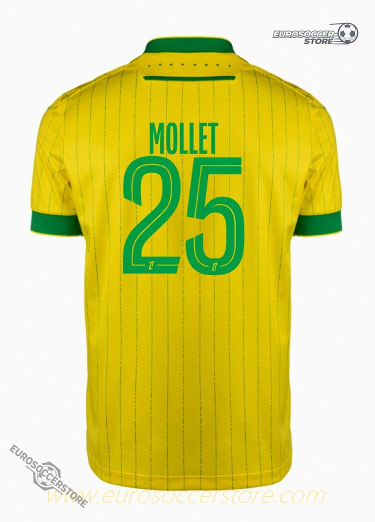 Nantes Home MOLLET 25 Football Jersey for the 25-26 Season