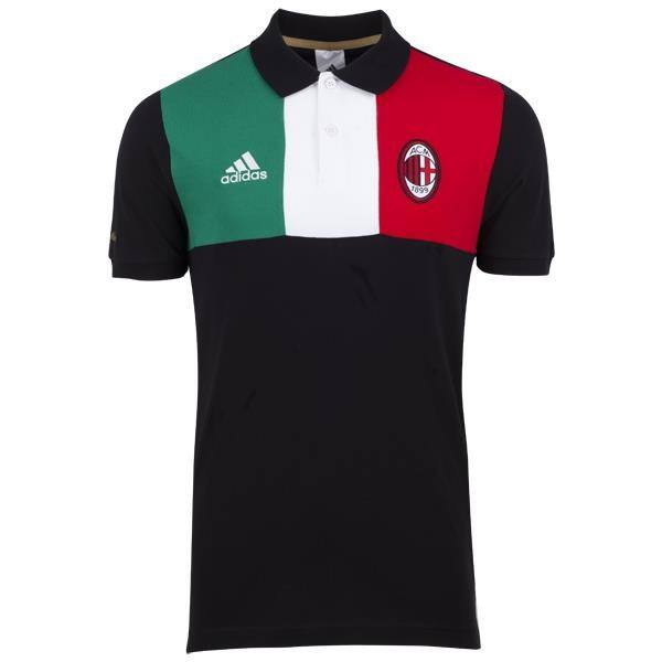 2014 AC Milan Black Short Sleeve Polo T-Shirt - Official Replica 4718