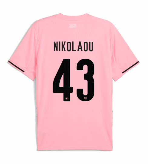 Palermo 25-26 Season Home Jersey with NIKOLAOU 43 Printing