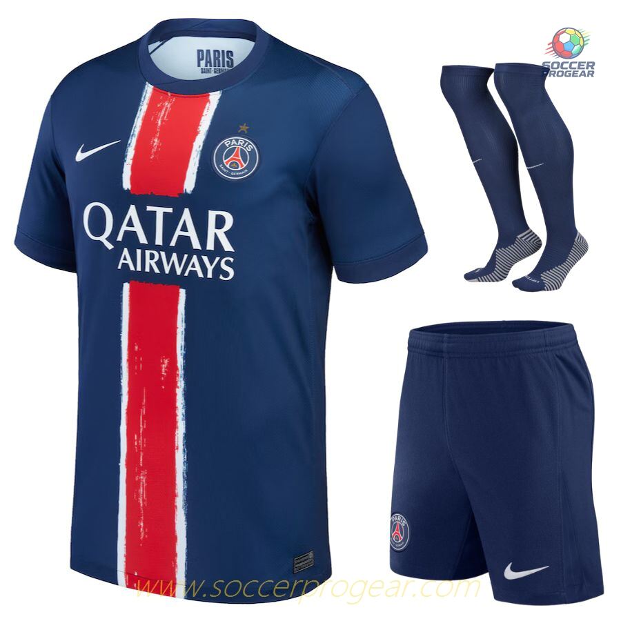 PSG Home Football Team Shirt Children Team Jersey 2024-25 Edition 1 Star