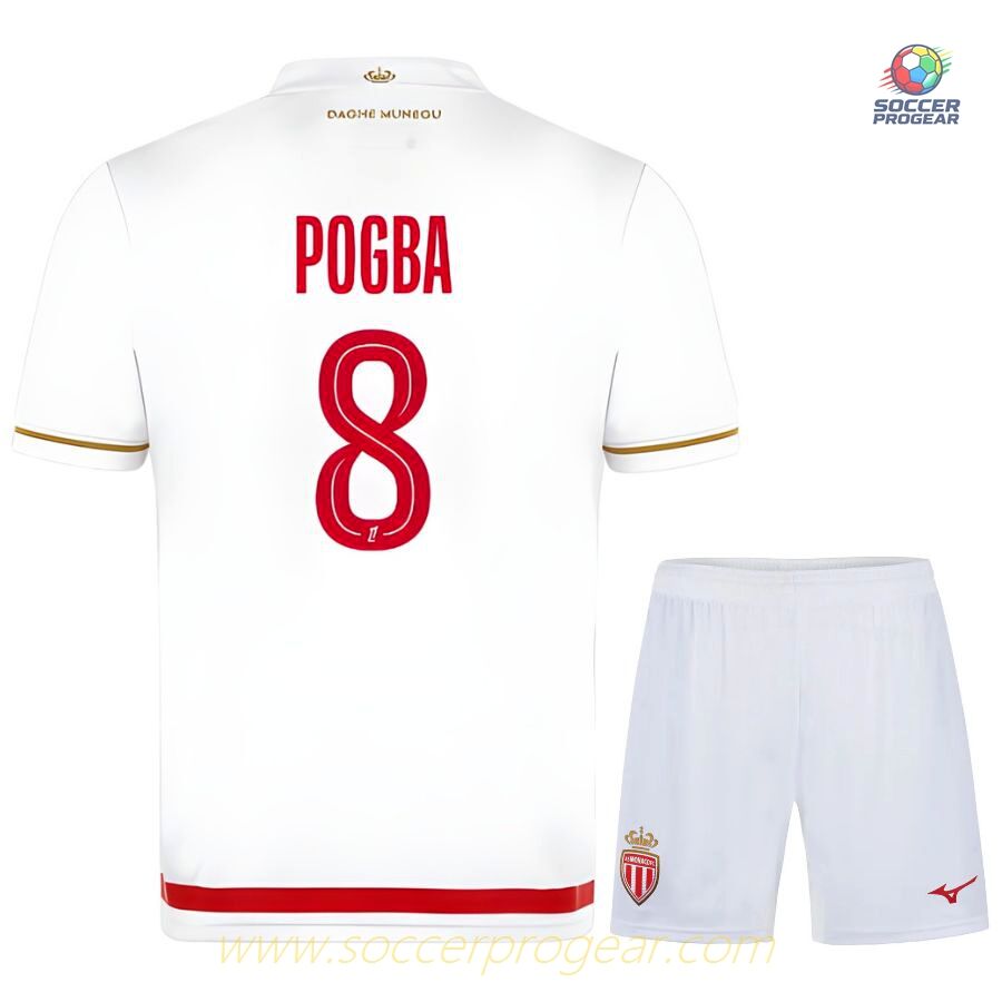 AS Monaco Home Football Soccer Jersey Youth Football Jersey 2025/26 Collection Pogba