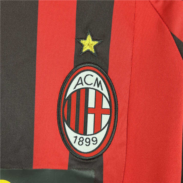 AC Milan 0708 Home Retro Long Sleeve Shirt - Official Replica 8825