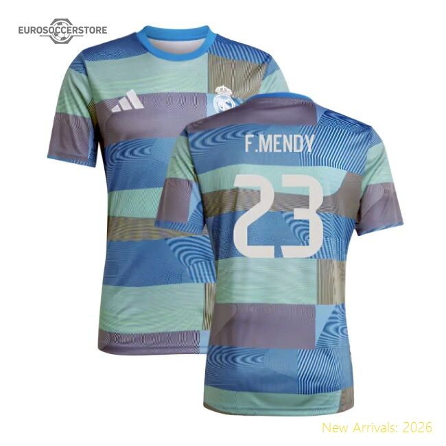 Premium-grade 2025-2026 Real Madrid Pre-match Shirt (blue) (fmendy