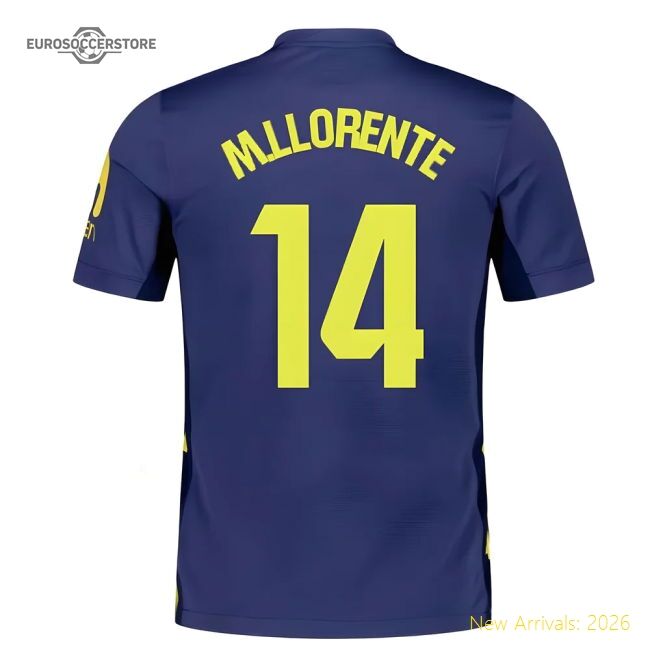 Pro-level Away Atletico Madrid M.llorente Jersey 2025-2026 Lightweight