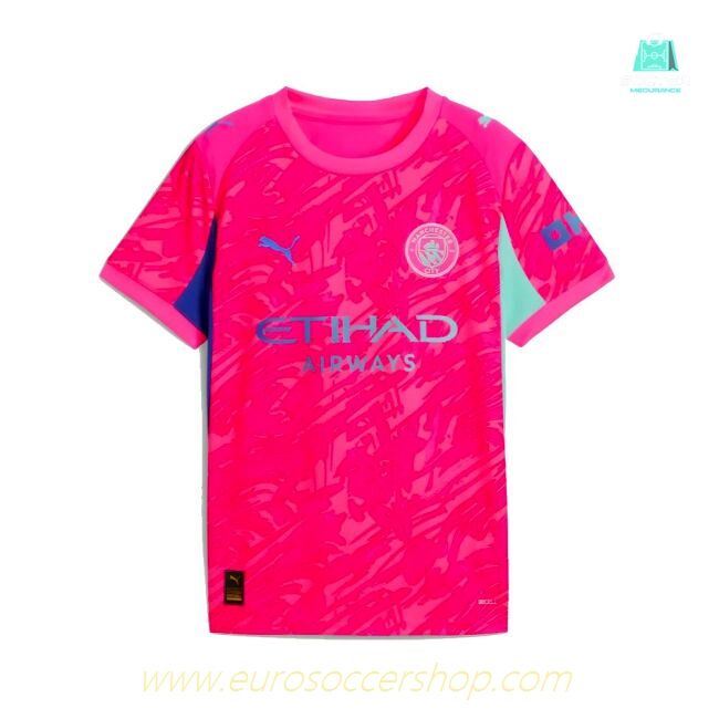 2025-2026 Man City Goalkeeper Home Shirt (Pink) - Kids