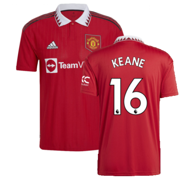 New Man Utd Home Football Shirt 2022-2023 (KEANE 16)