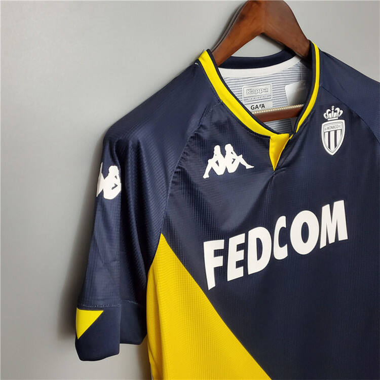 AS Monaco FC 20-21 Away NavyYellow Soccer Jersey Football Shirt -