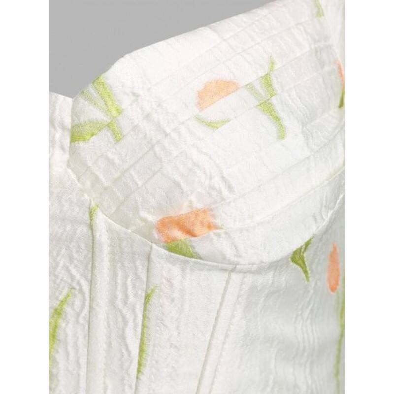 Floral Ruched Cups Corset Top RU2695