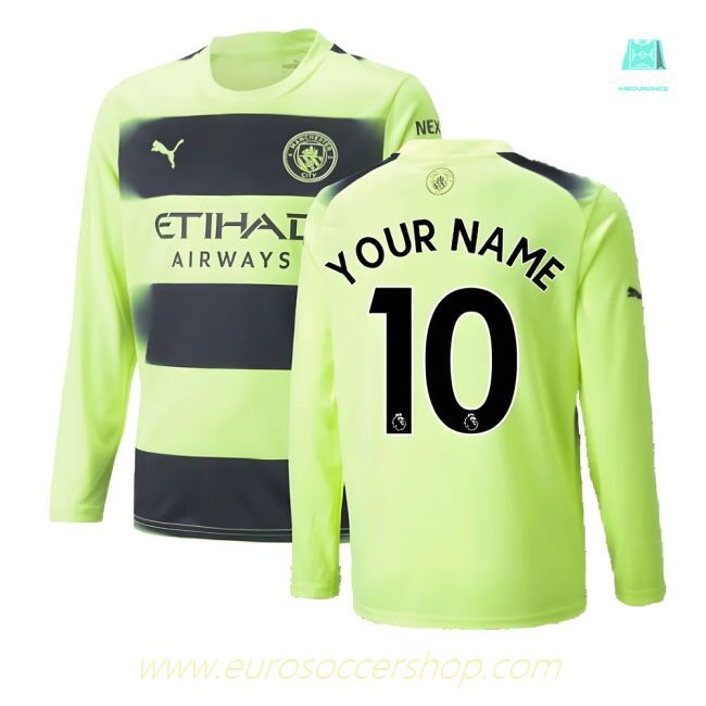 2022-2023 Man City Long Sleeve Third Shirt (Your Name)