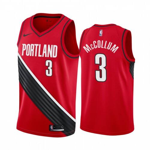 Nike Portland Trail Blazers #3 C.J. McCollum Red 2019-20 Statement Edition NBA Jersey Mens