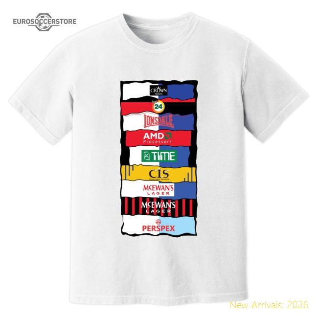 Premium Blackburn Sponsor History T-shirt (white) - Premium Quality
