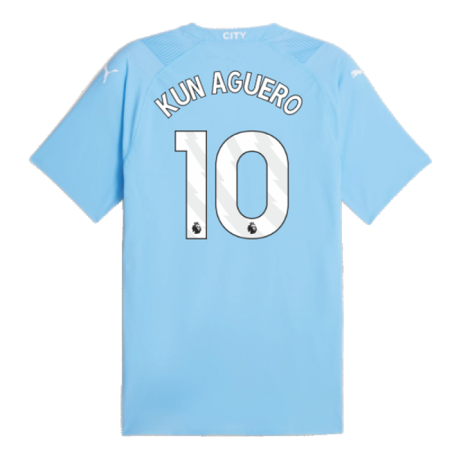 Man City Home Soccer Shirt 2023-20 KUN AGUERO 10 M S