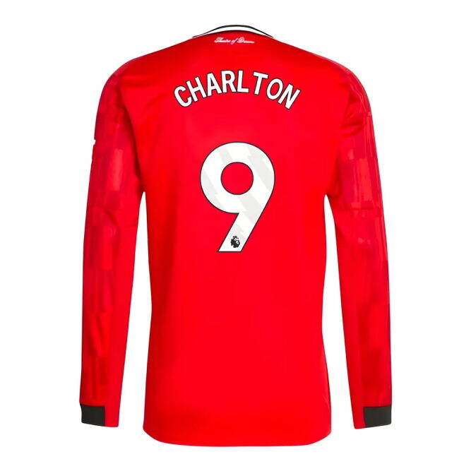 Charlton 9 New Breathable Man Utd Home Soccer Jersey