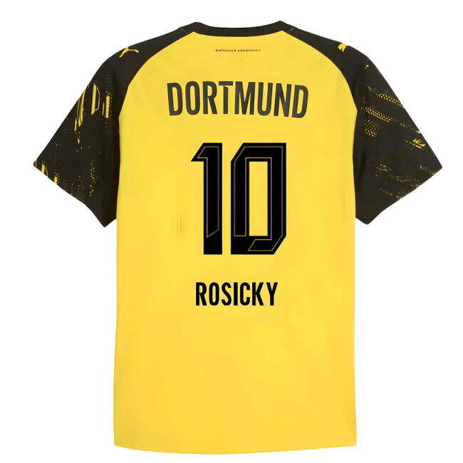2025-2026 Borussia Dortmund Home Shirt (Rosicky 10) Stretch Fabric
