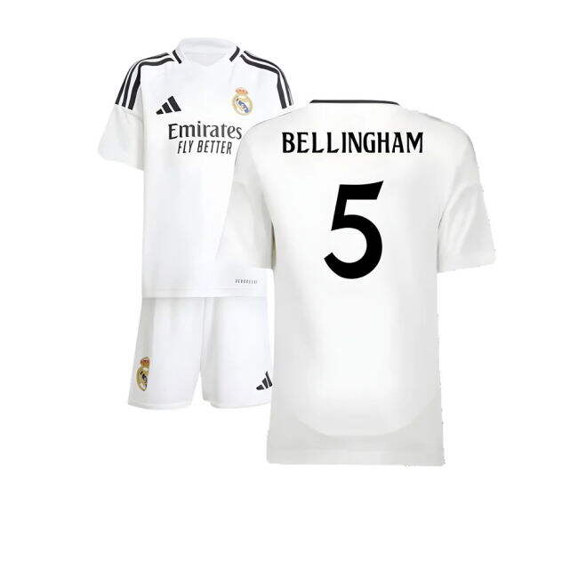 2024-2025 Real Madrid Home Mini Kit (Bellingham 5) - Fan Favorite -...