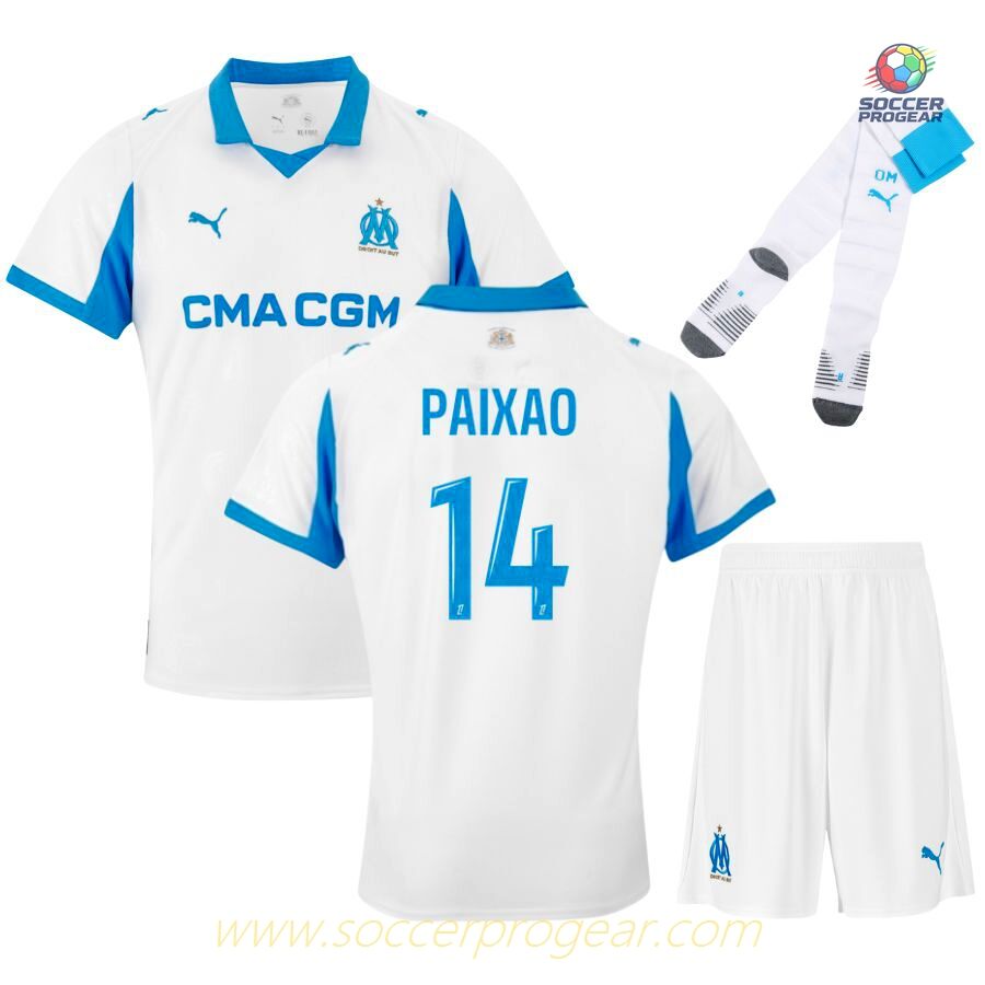 OM High Quality Home Kids Edition Jersey Set Team Jersey 2025-2026 Season Paixao