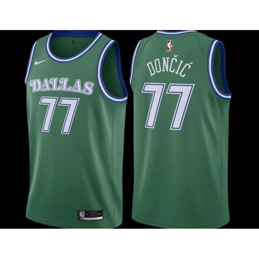 Performance Dallas Mavericks 77 Green Jersey Classic Edition