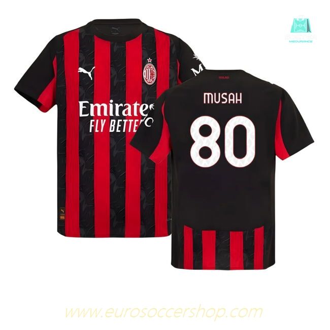 2025-2026 AC Milan Authentic Home Shirt (Musah 80)