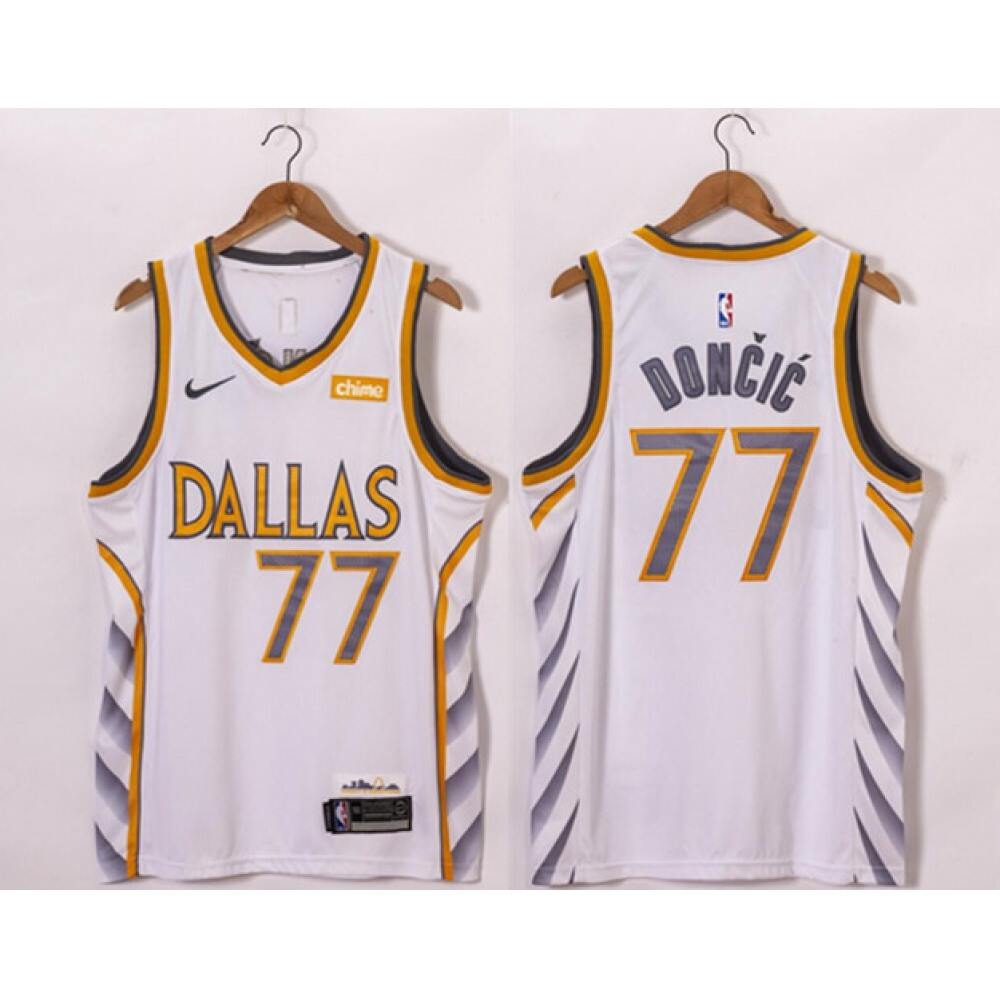 Official 77 Dallas Mavericks White Jersey - - Basketball Fan Gear