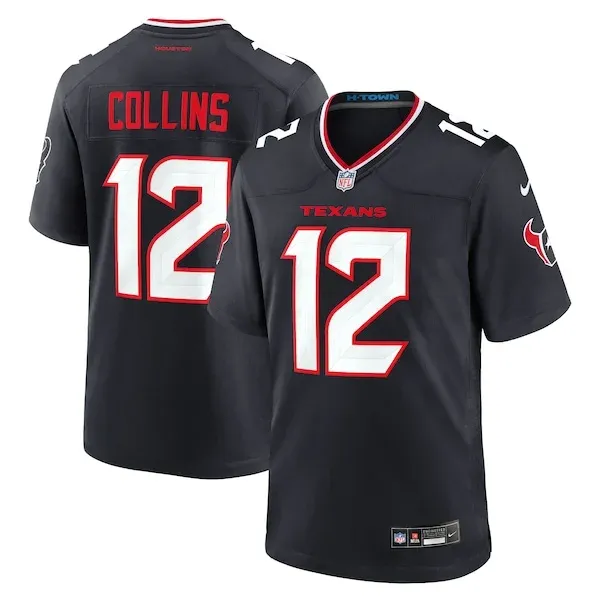 None Nico Collins Game Jersey - Navy | NFL Player Jersey | NFL Footbal
