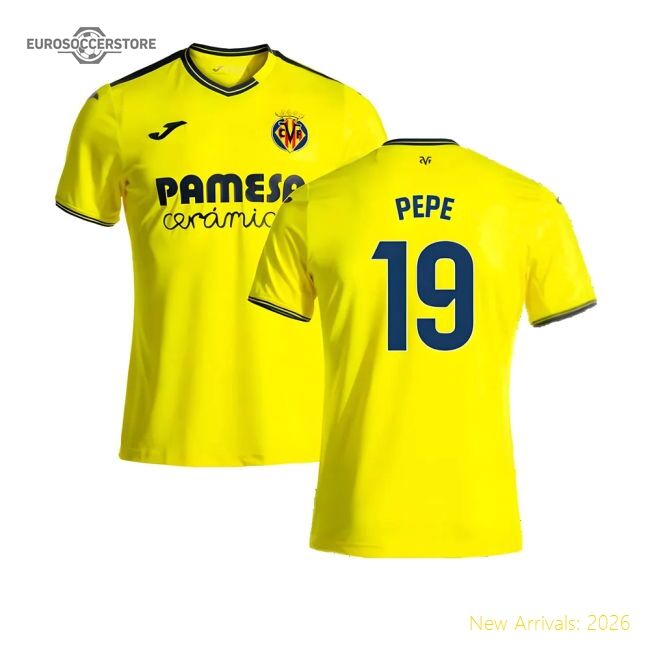 2024-2025 Villarreal Home Match-ready Jersey Pepe Performance Fabric