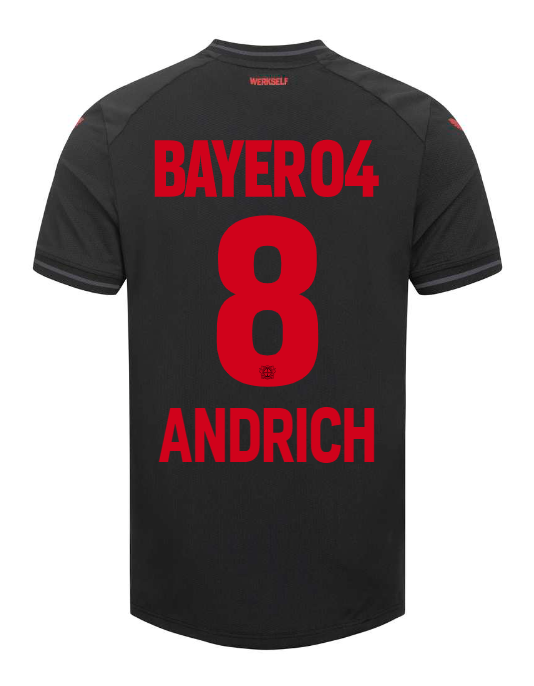 Bayer 04 Leverkusen ANDRICH 8 Home Jersey for the 23-24 Season