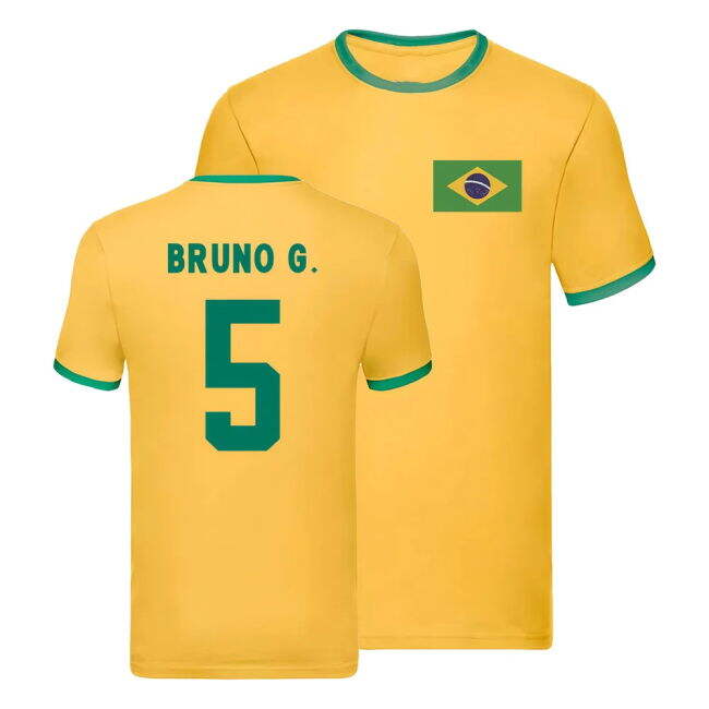 Professional Brazil Ringer T-Shirt (Bruno G 5) Match Jersey