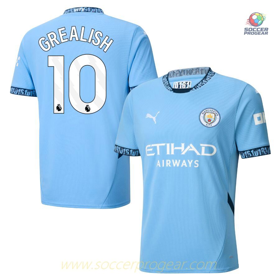 Manchester City Home Team Football Jersey 2024-2025 Season Grealish