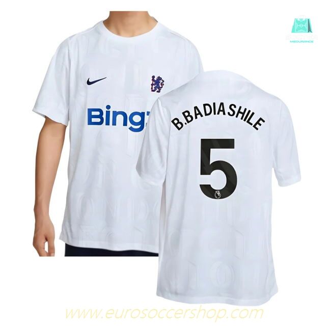 2025-2026 Chelsea Academy Pro Pre-Match Football Top (White) (B.Badiashile 5)
