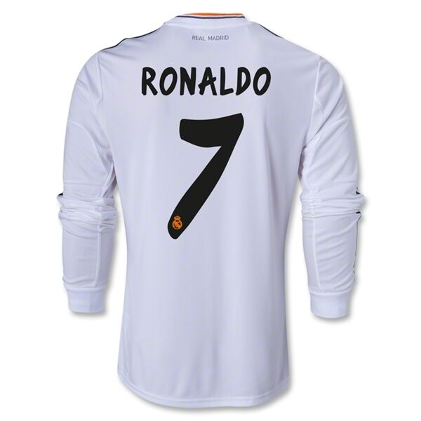 13-14 Real Madrid 7 RONALDO Home Long Sleeve Jersey Shirt - Official