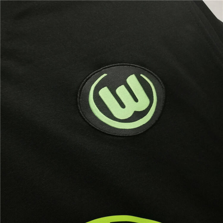 Breathable Wolfsburg Away 20-21 Black Soccer Shirt Jersey