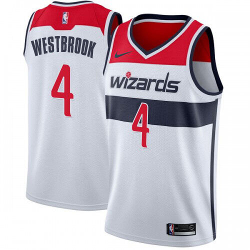 Wizards #4 Russell Westbrook Top-Grade 2024 Icon NBA Jersey - White