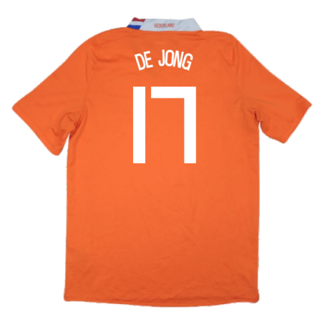 Holland 2008-10 Home Shirt ((Excellent) M) (De Jong 17)