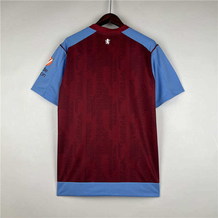 Lightweight Aston Villa 2324 Home Soccer Jersey Red Football Shirt