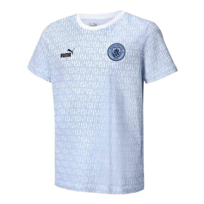 2024-2025 Man City ftblCulture Tee AOP (Light Blue) - Kids (Foden 47)