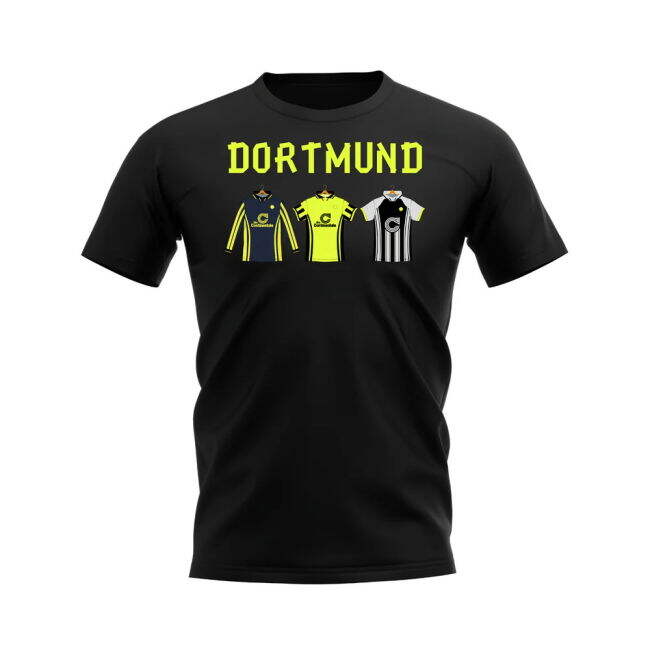 Dortmund Retro T-shirt - Text official style Shirt 1996-1997 (Men