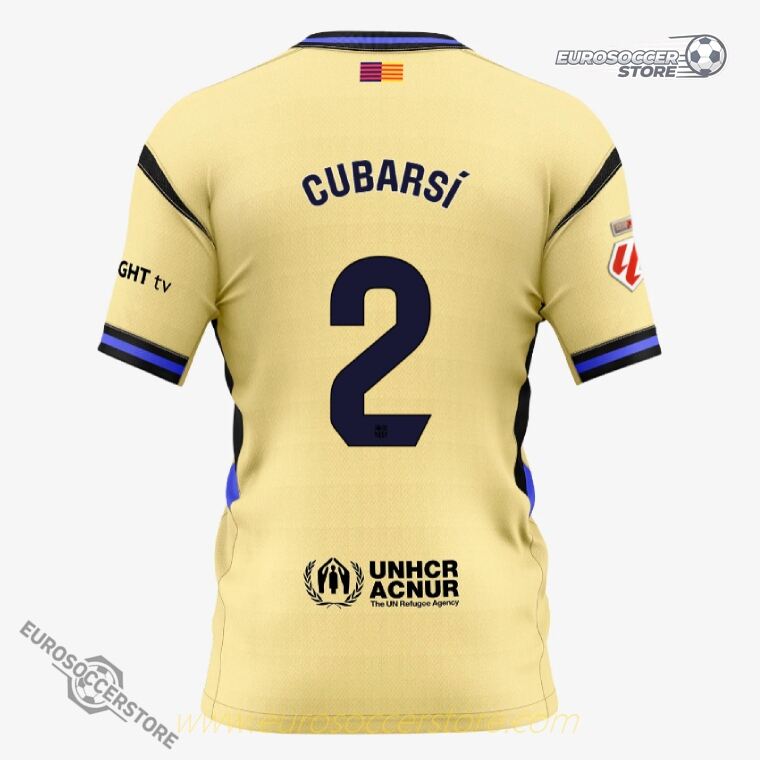 Barcelona's 25-26 Away Jersey No.25 featuring CUBARSÍ