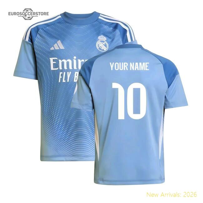 2025-2026 Real Madrid Home Goalkeeper Shirt (blue) - Kids (your Name)