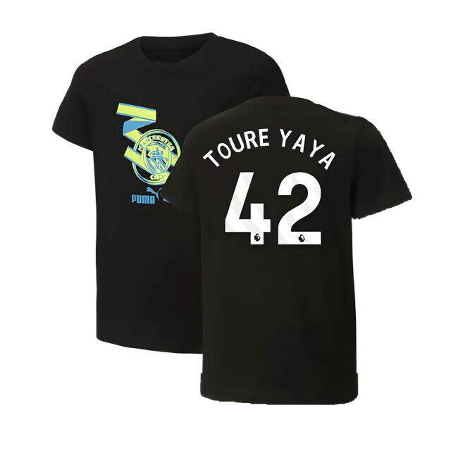Licensed Football Man City Ftblculture Tee Black Kids Toure Yaya #...