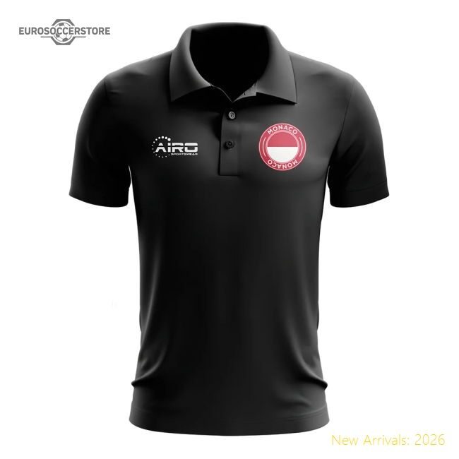 Top-Quality Official Monaco Football Polo Shirt (Black)