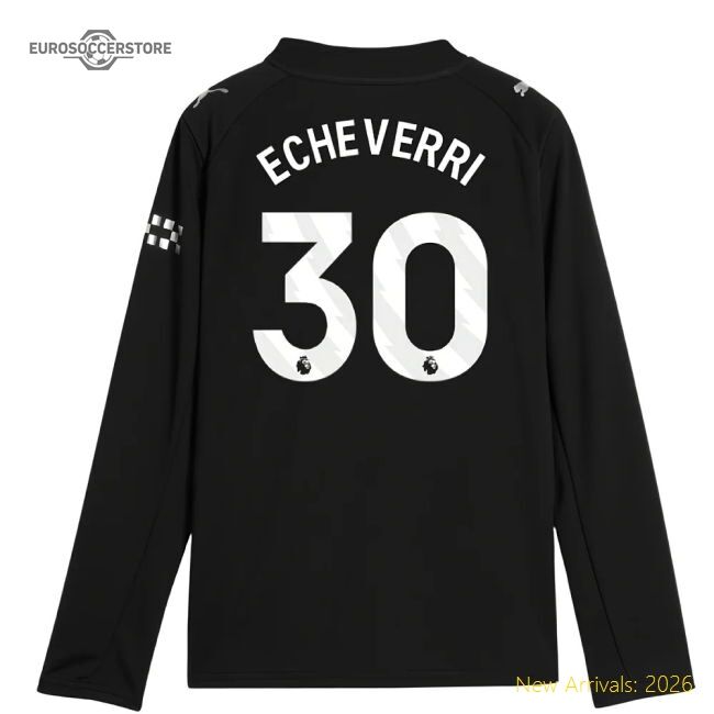 Premium 2025-2026 Man City Long Sleeve Away Shirt (kids) (echeverri