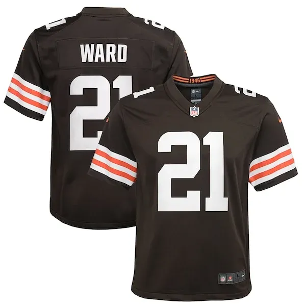 None Denzel Ward Game Jersey - Brown | NFL Player Jersey | NFL Footbal