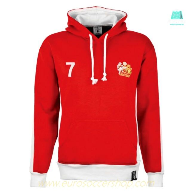 Manchester Reds Number 7 Retro Hoodie (Red)