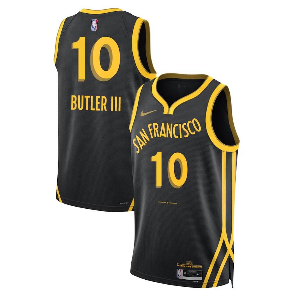 Premium Jimmy Butler10 Golden State Warriors Black Jersey - City...