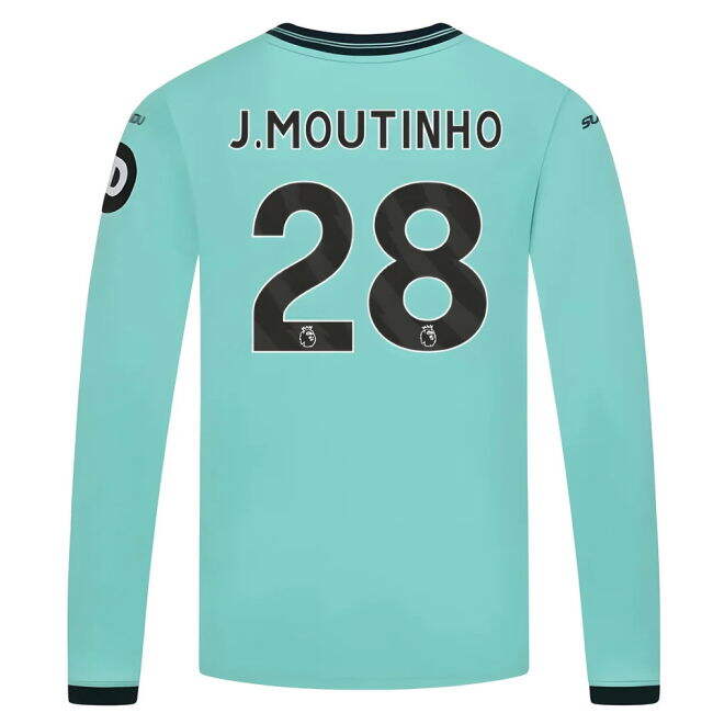 2025-2026 Wolves Long Sleeve Away Shirt (Kids) (J.Moutinho 28) - au...