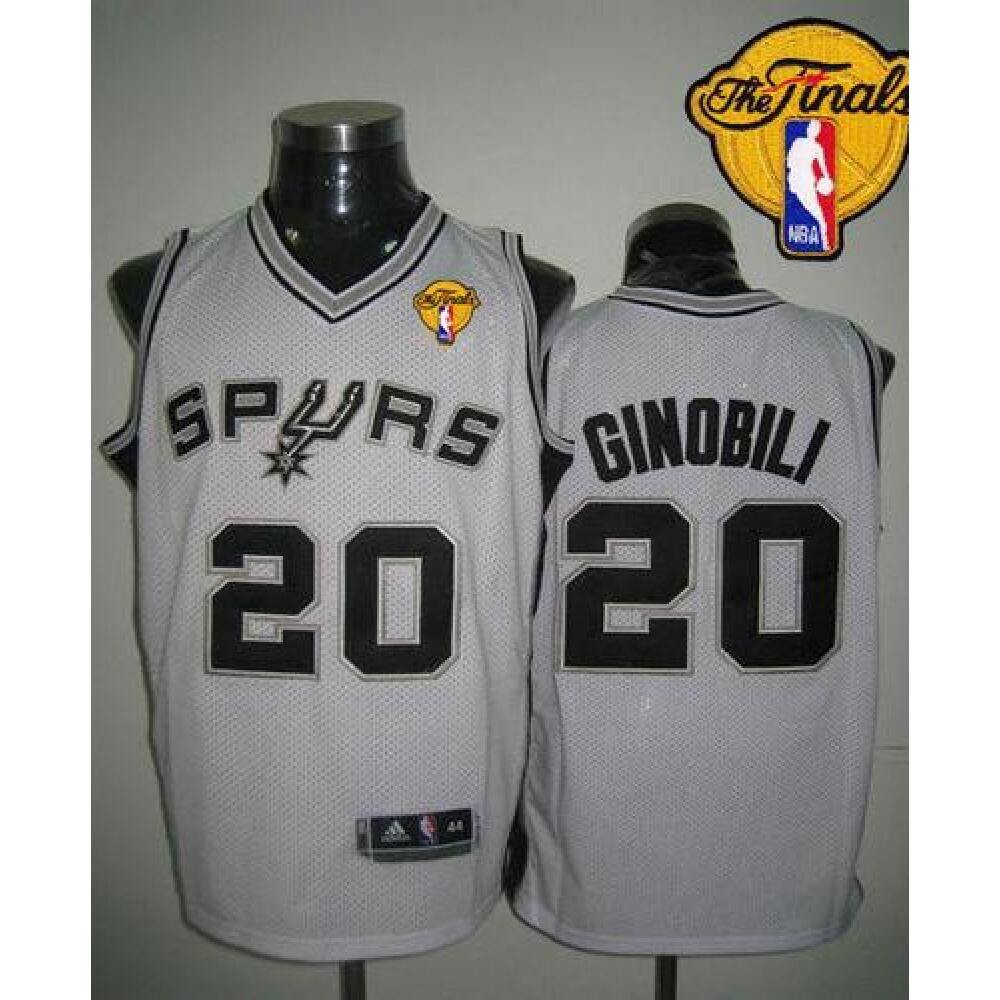 Revolution 30 Spurs #20 Manu Ginobili White Finals Patch Stitched NBA Jersey