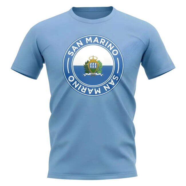 San Marino Football Badge T-Shirt (Sky) Quality Euro Holland
