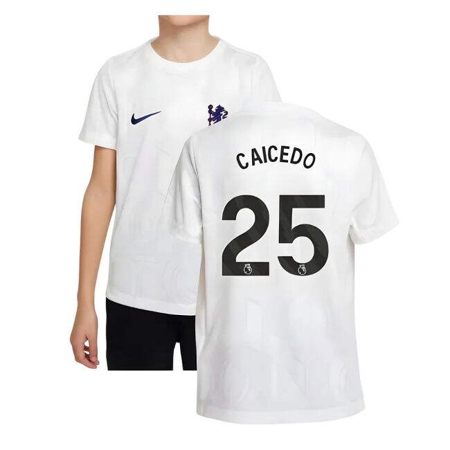 Kids Caicedo 25 Chelsea Soccer Club Sophisticated Home Game Jersey