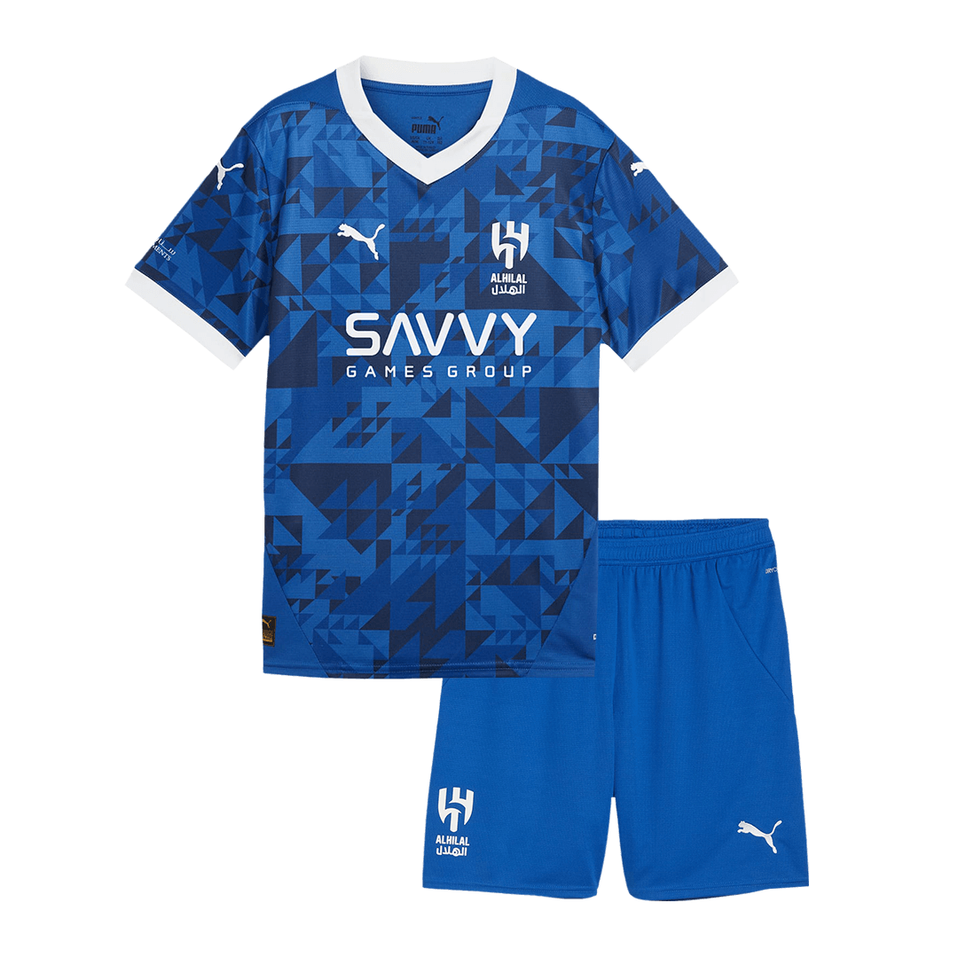 Kid's Al Hilal SFC Home Soccer Jersey Kit(Jersey+Shorts) 2024/25Authen