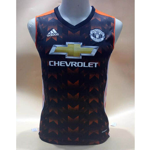 Manchester United Black Orange 201718 Vest Soccer Jersey Shirt -